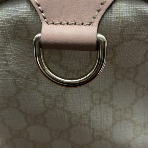 Gucci Script Web Boston Bag GG Coated Canvas Medium - Picture 9 of 13